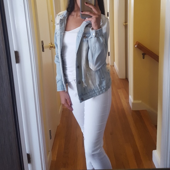 Fashion Nova Light Distressed Jean Jacket - Picture 2 of 3